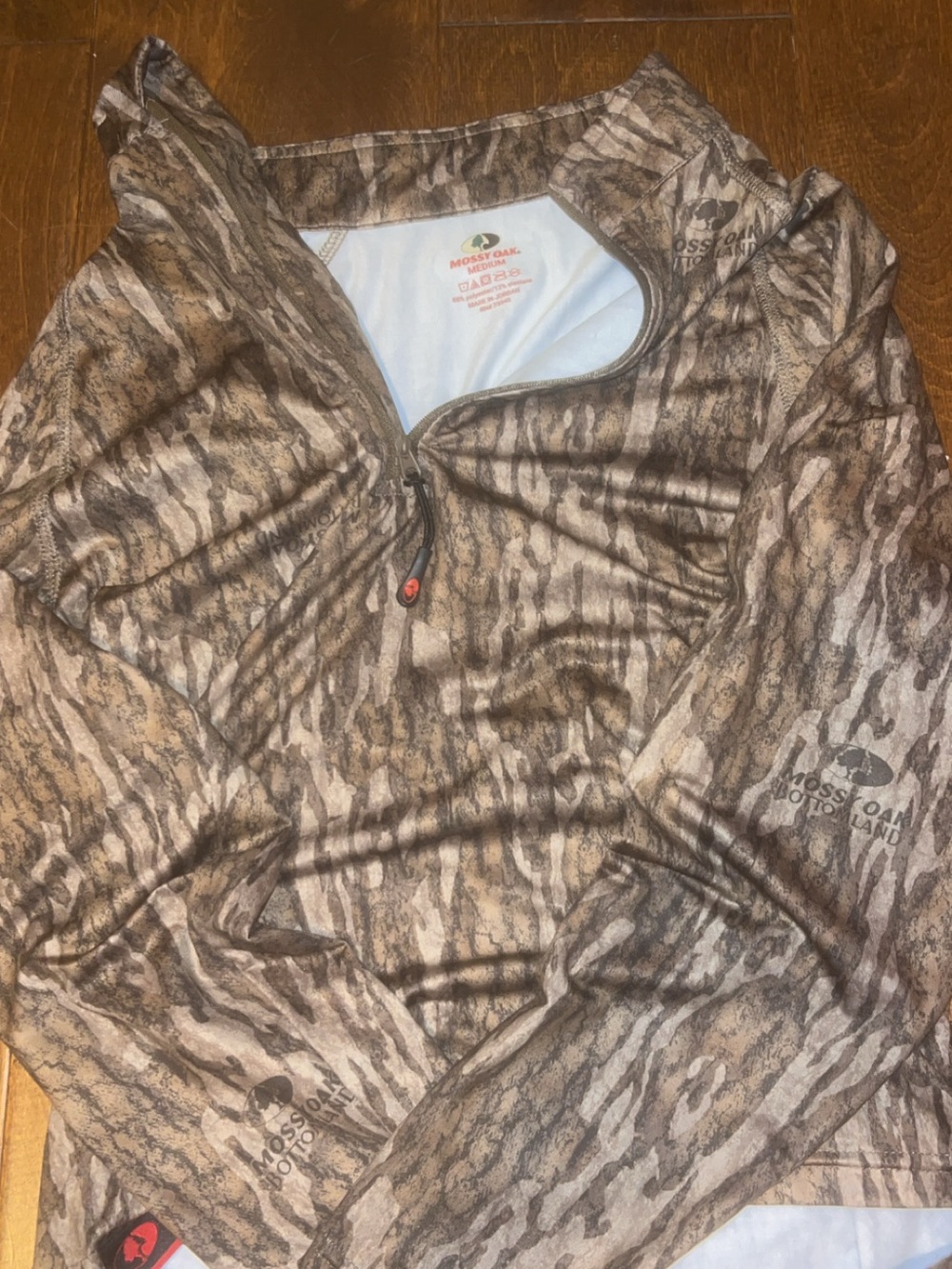 Mossy Oak Brown and Tan Tree Bark Camo 1/4 Zip Pullover